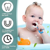 U SHAPED TOOTHBRUSH FOR KIDS 2 6 YEARS KIDS BABY INFANT TOOTHBRUSH FOOD GRADE ULTRA SOFT SILICONE BRUSH HEAD (4002)