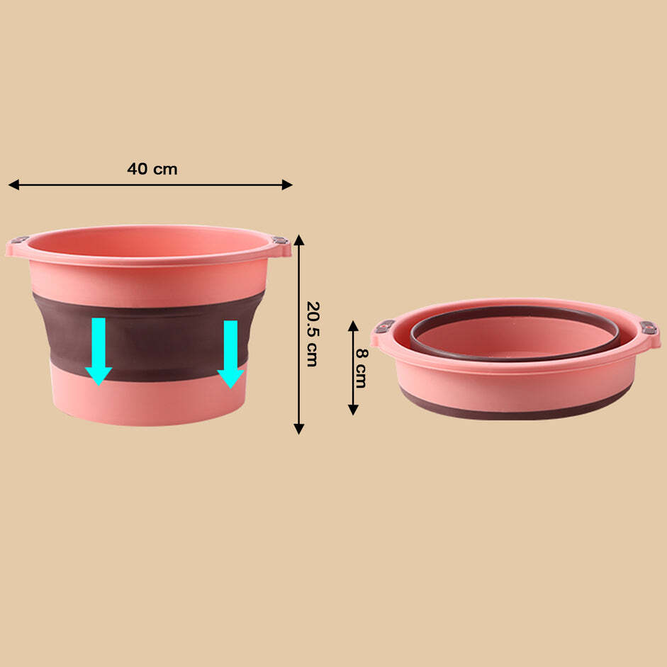 MULTIPURPOSE PORTABLE COLLAPSIBLE FOLDING TUB WITH HANGING HOLE AND SAVE STORAGE SPACE ALSO USE FOR FOOT SPA (2786)