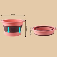 MULTIPURPOSE PORTABLE COLLAPSIBLE FOLDING TUB WITH HANGING HOLE AND SAVE STORAGE SPACE ALSO USE FOR FOOT SPA (2786)