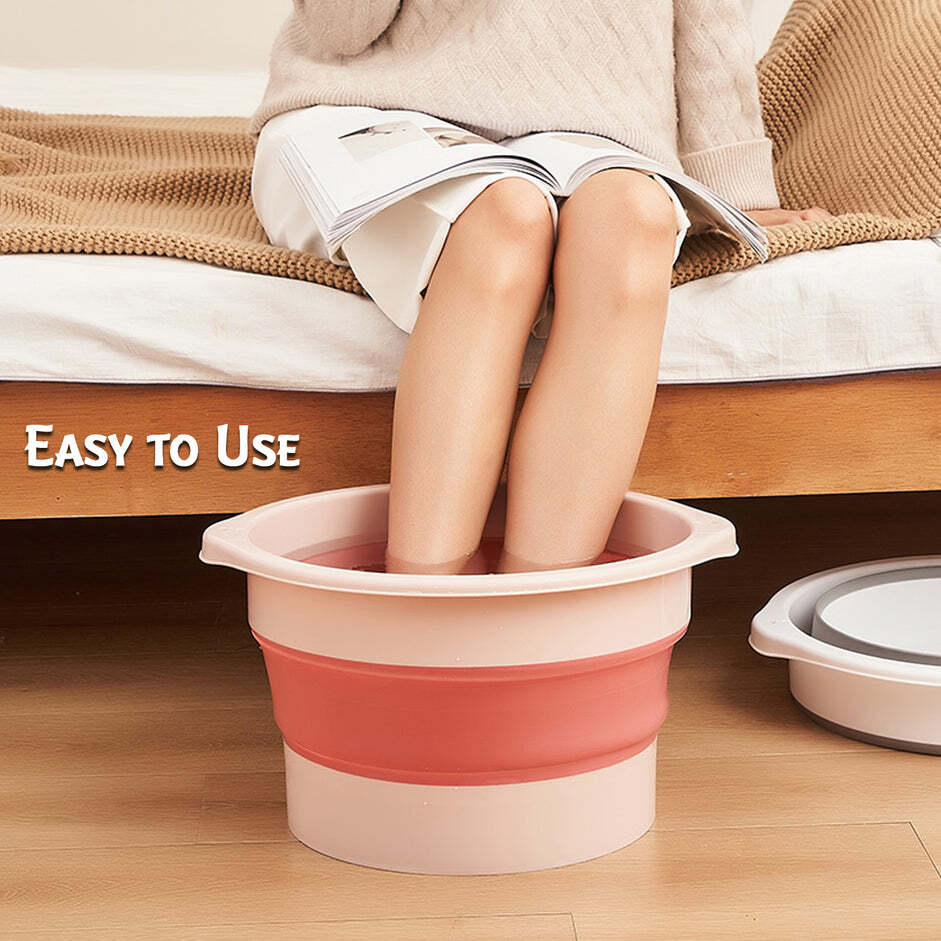 MULTIPURPOSE PORTABLE COLLAPSIBLE FOLDING TUB WITH HANGING HOLE AND SAVE STORAGE SPACE ALSO USE FOR FOOT SPA (2786)