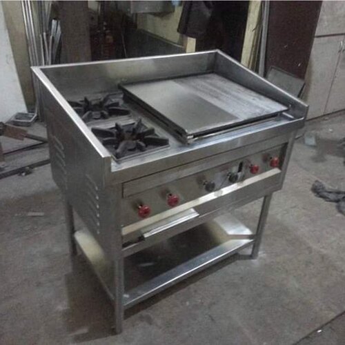 2 Burner Gas Range with Dosa Bhatti