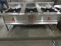 Silver 3 Burner Gas Range