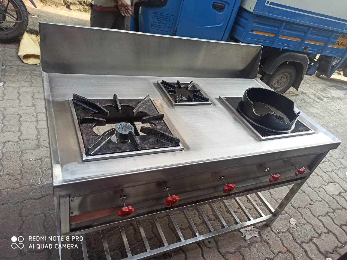 Stainless Steel 3 Burner Gas Range