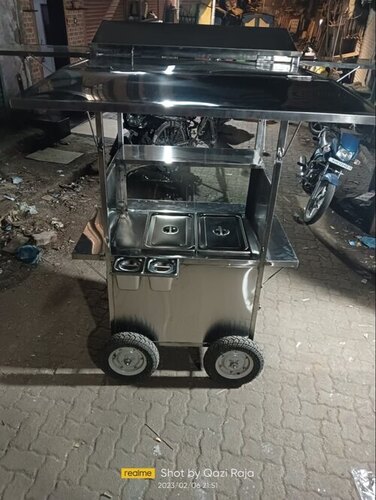 Stainless Steel Movable Bain Marie Food Cart