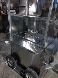 Stainless Steel Movable Bain Marie Food Cart