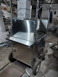 Stainless Steel Movable Bain Marie Food Cart