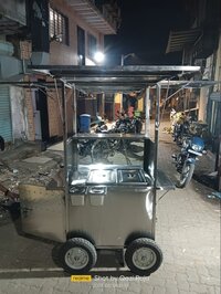 Stainless Steel Movable Bain Marie Food Cart