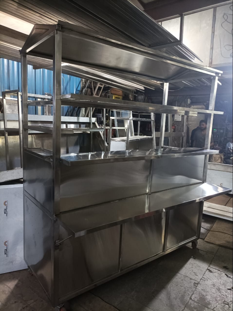 Stainless Steel Chinese Fast Food Cart