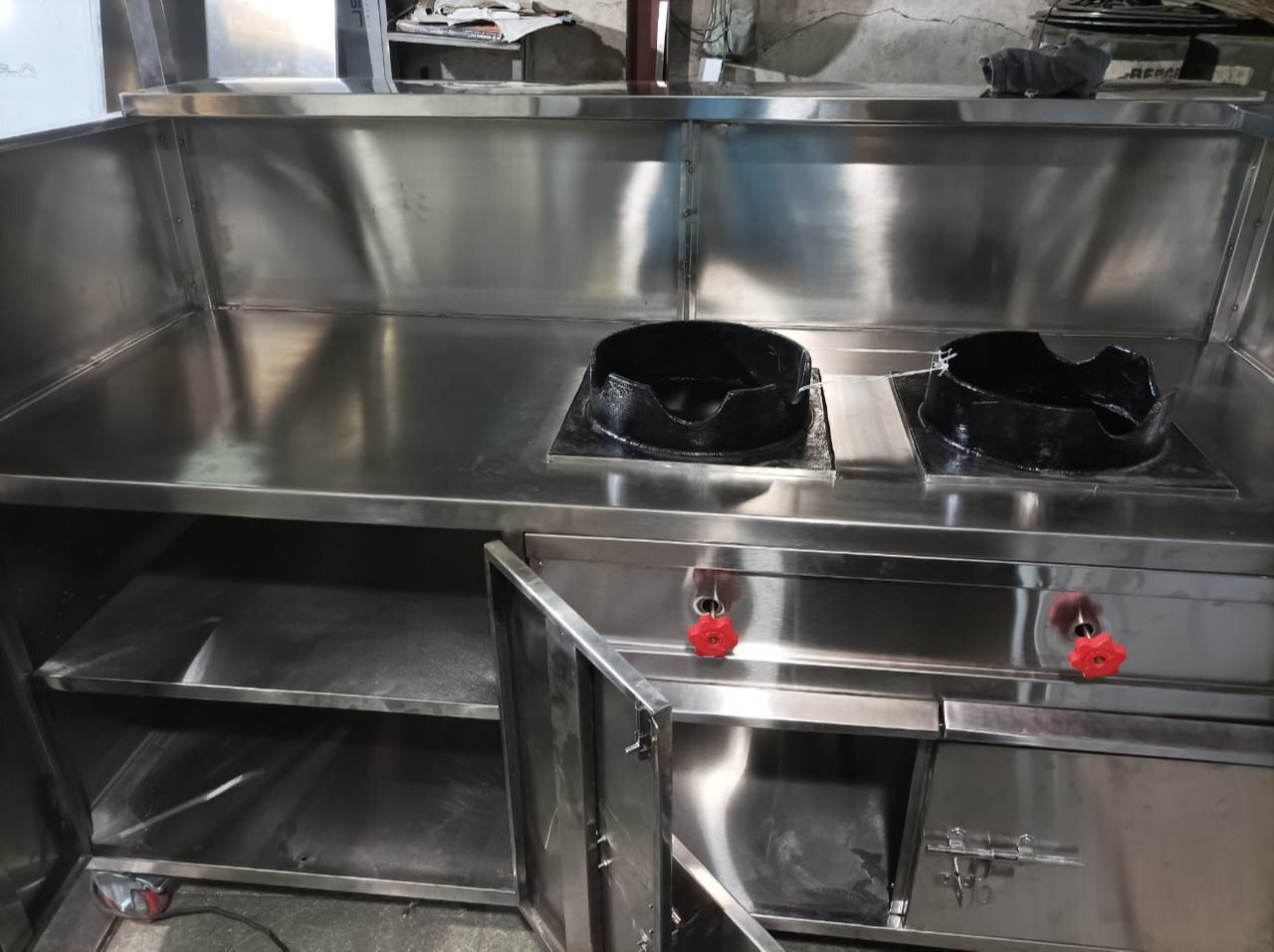 Stainless Steel Chinese Fast Food Cart