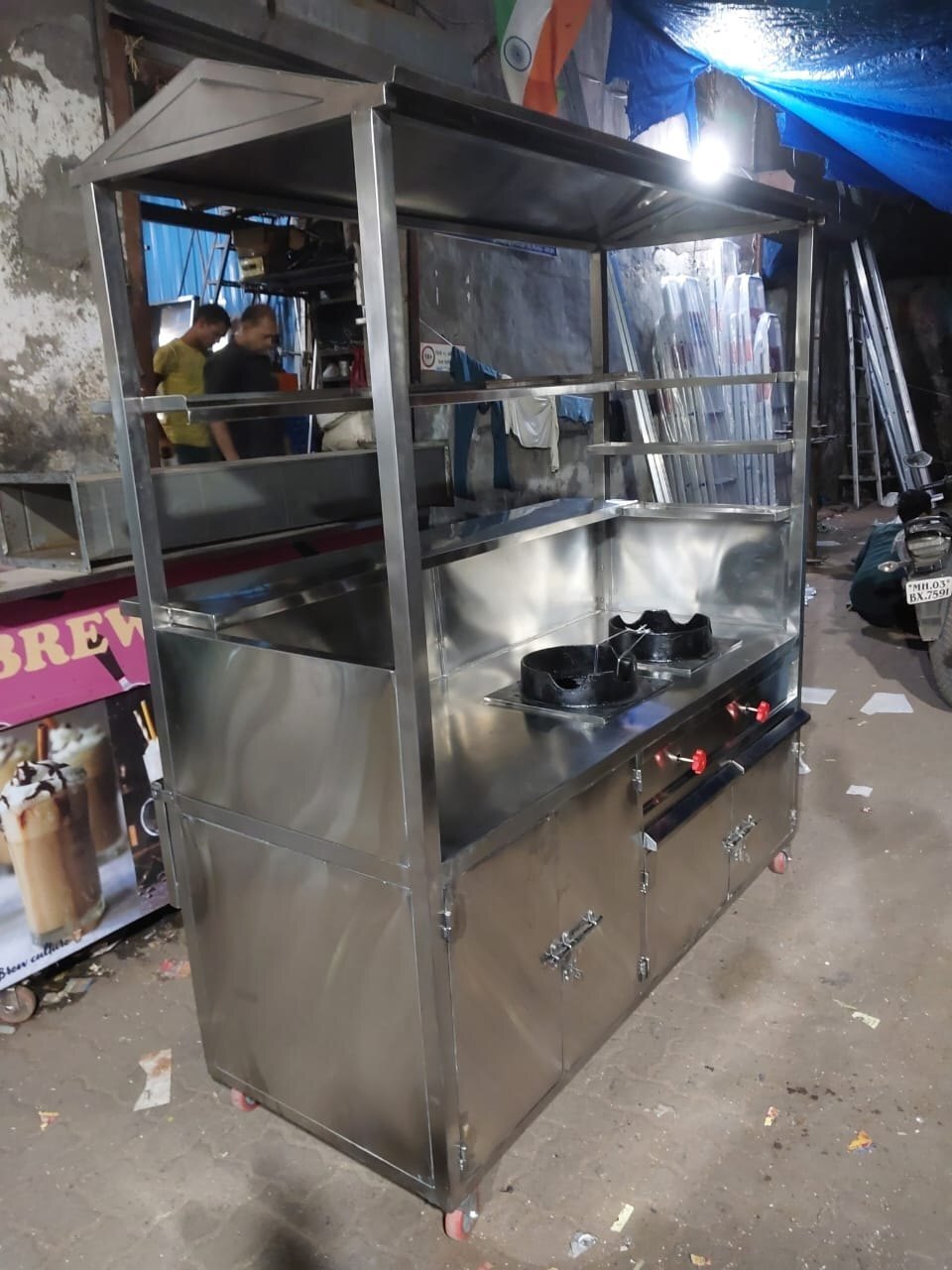 Stainless Steel Chinese Fast Food Cart