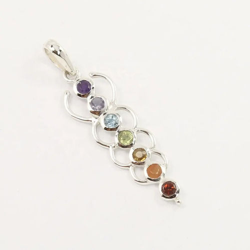 925 Sterling Silver Beautiful 7 chakra lightweight pendant