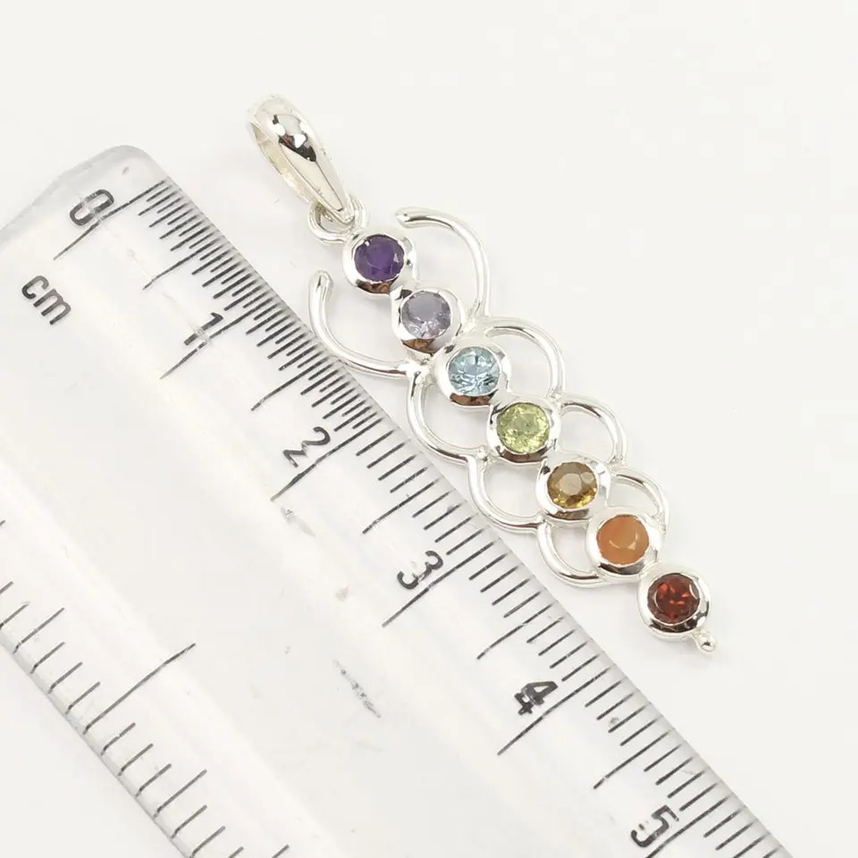 925 Sterling Silver Beautiful 7 chakra lightweight pendant