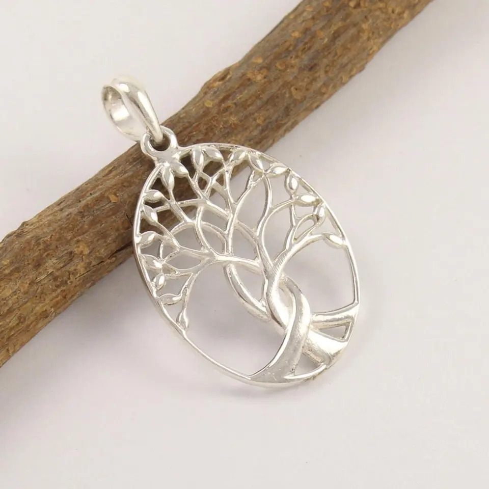 925 Sterling Silver Handcrafted Plain Tree Of Life Pendant