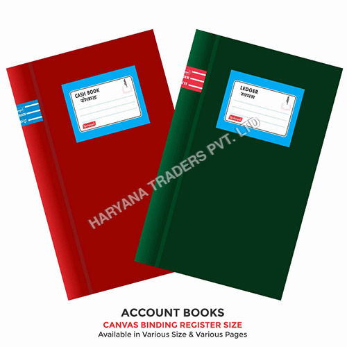 Account Books Cash - Ledger Canvas Binding Register Size (21.0cm x 33.5cm) 17inc x 27inc