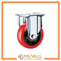 125x31mm Red Maroon PU Castor Wheel