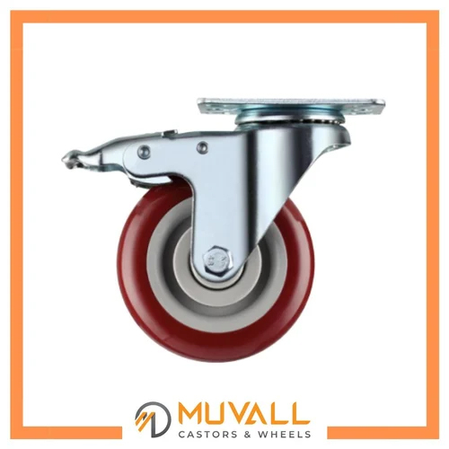 100x31mm Maroon PU Castor Wheel