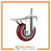 100x31mm Maroon PU Castor Wheel