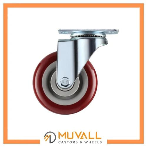 75x31mm Maroon PU Castor Wheel