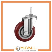 125X31mm Maroon PU Castor Wheel