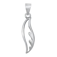 925 Sterling Silver Handmade Solid Sea Waves Pendant Gender: Women