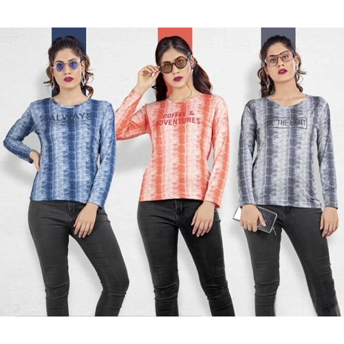 Ladies Casual Top - Customized Size, Printed Pattern - Available in Various Colors and Stylish Design for Effortless Everyday Fashion