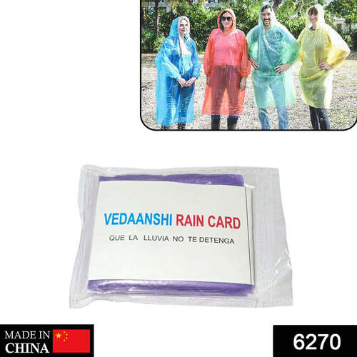 DISPOSABLE RAIN CARD RAINCOAT EASY TO CARRY EMERGENCY WATERPROOF RAINCOAT RAINCARD (6270)