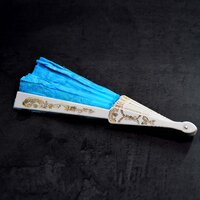 HAND FOLDING FAN CHINESE VINTAGE STYLE HANDHELD FAN WITH FABRIC SLEEVE (4930)