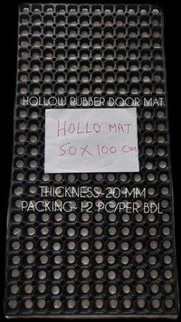 Hollow Rubber Door Mats - Pvc Material, 50x100 Cm Size, Black Color, 20 Mm Thickness | Hand Washable, Square Shape, 12 Pcs Per Bundle