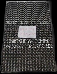 Hollow Rubber Door Mats - 80x120 Cm, 20 Mm Thickness | Pvc Material, Black Color, Hand Washable
