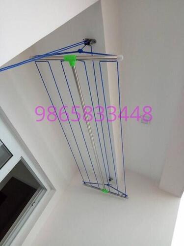 Ceiling raised cloth dry hangers at  Puliampatty Sathy Rd Avinashi Tamil Nadu 641654