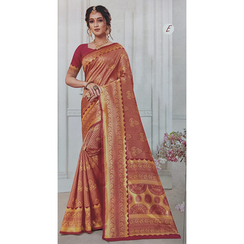 Party Wear Red Kanchipuram Silk Saree