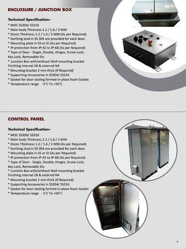 SS304 PANEL ENCLOSURE JUNCTION BOX SSBOX SSCABLETRAY SSFITTINGS SSFABRICATION SSPLATE SSTUBE SSHARDWARE