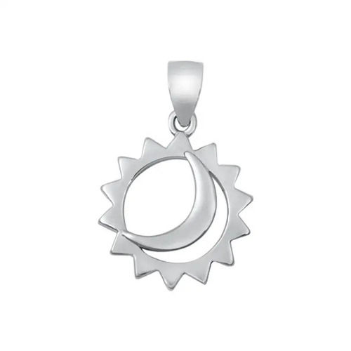 925 Sterling Silver Handcrafted Sun In Moon Design Pendant Gender: Women