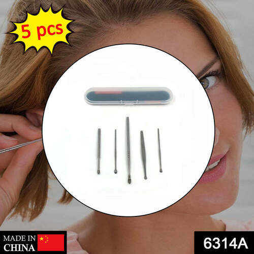 5 PCS EAR PICK WITH A STORAGE BOX EARWAX REMOVAL KIT (6314A)