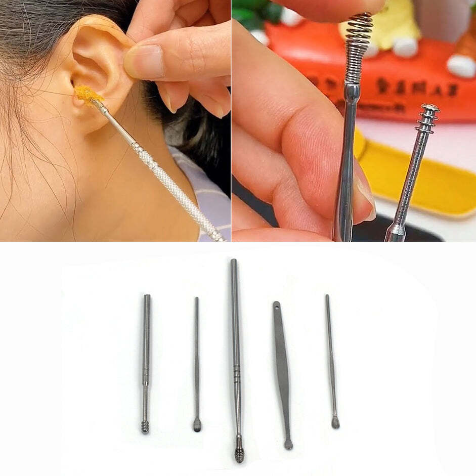 5 PCS EAR PICK WITH A STORAGE BOX EARWAX REMOVAL KIT (6314A)