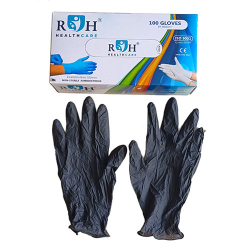 Breathable Black Nitrile Hand Gloves