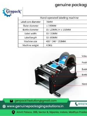 Black Manual Bottle Labeling Machine