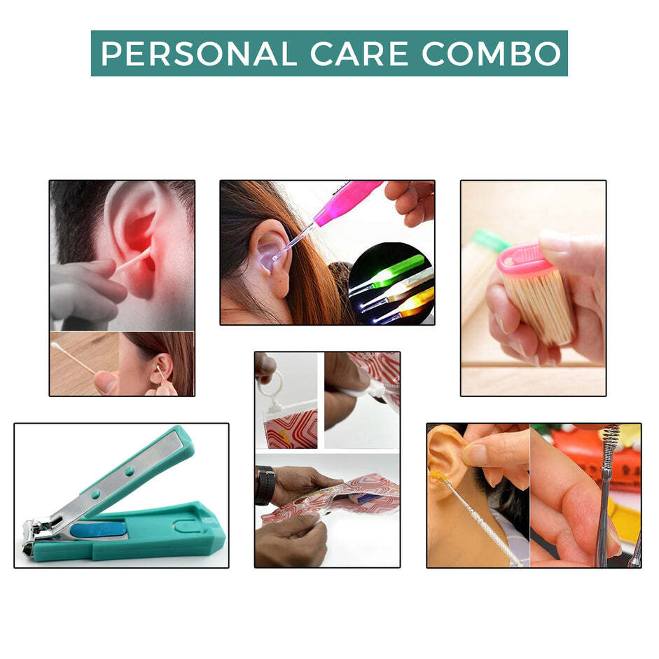 6PCS PERSONAL CARE COMBO IN ZIP PRINTED POUCH BAG (4873)