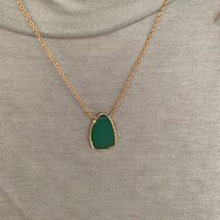 Amazonite Gemstone Slice Sterling Silver Gold Vermeil Necklace