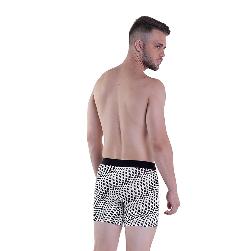 Black and White Checks Printed Boxer Underwear