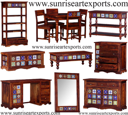 Sheesham Acacia Mango Wood Furniture - Solid Wood Polished Finish Brown Color | Indoor Home Furniture by Sunrise International