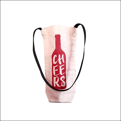 Printed Bottle Bag - Canvas | Customized Size, Color, Logo with Printed Design for Wine Bottle Use