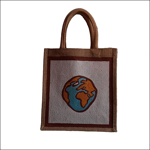 Printed Natural Jute Grocery Bag - Customized Size, Moisture Proof | Personalized Design, Color, and Logo Options Available