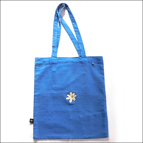 Indigo Dye Embroidery Tote Bag - Cotton Blend | Customized Size Blue Color - Printed Design for Personalized Style