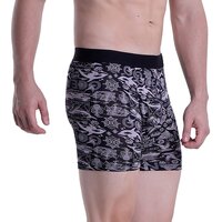 Bamboo Fiber Black Printed Boxer Underwear