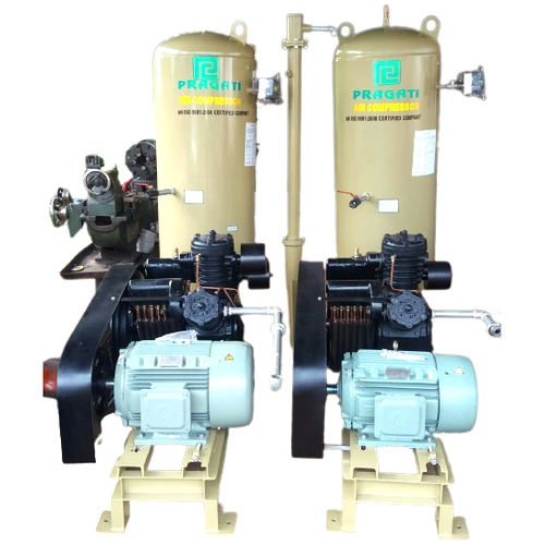 Two Stage Medium Pressure Air Compressor - New Metal, Electric Power Source | Industrial Usage, Warranty Included