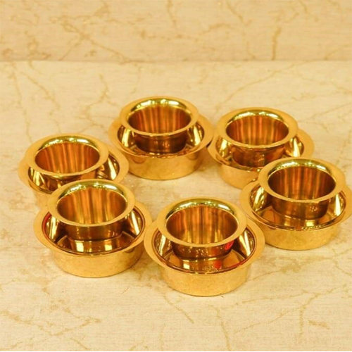 Brass Coffee Dabara Tumbler Set Peetal Ka Dabara Serving Drinkware Tumbler for Serving Filter Coffee