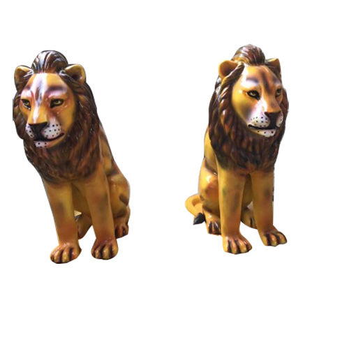 Brown Fiber Lion Statue