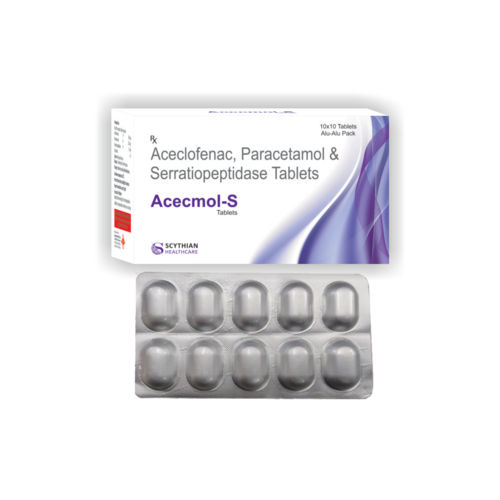 Aceclofenac 100Mg Paracetamol 325Mg And Serratiopeptidase 15Mg Tablets ...