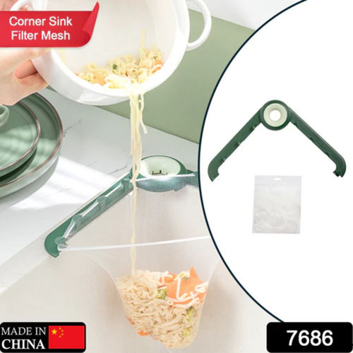 KITCHEN SINK DRAIN FILTER HOLDER TRIANGLE FOLDABLE SINK STRAINER DRAINER FOR KITCHEN USE 7686